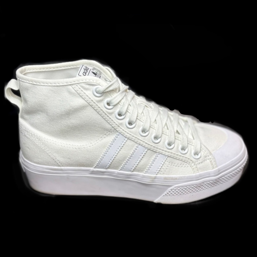 adidas White High-Top Athletic Shoes